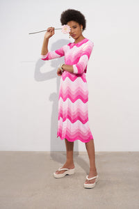 Midi Pencil Skirt - Scalloped Hem Soft Knit | Ming Wang