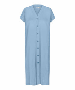 Odera Cuff Sleeve Dress | Ashley Blue Solid | Masai Copenhagen