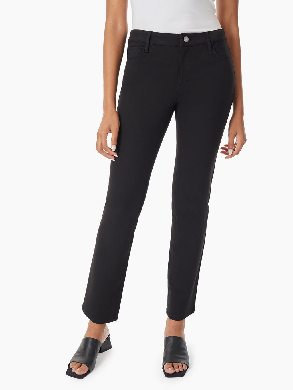 Solid Stretch Pull-On Straight Leg Pant