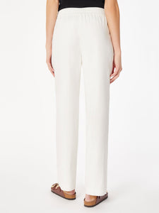 Plus Size Pull On Drawstring Trouser- Solid Linen Viscose in the Color NYC White | Jones New York