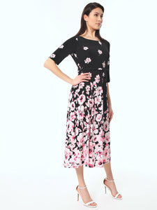 Plus Gigi Dress, Everyday Knit, Black/Tutu Pink Multi | Meison Studio Presents Kasper