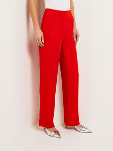 Crepe de Chine Wide Leg Pant, Sunset Red, Sunset Red | Misook