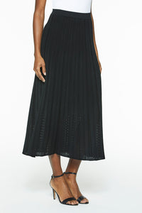 Pleated Pointelle Knit Midi Skirt – Ming Wang