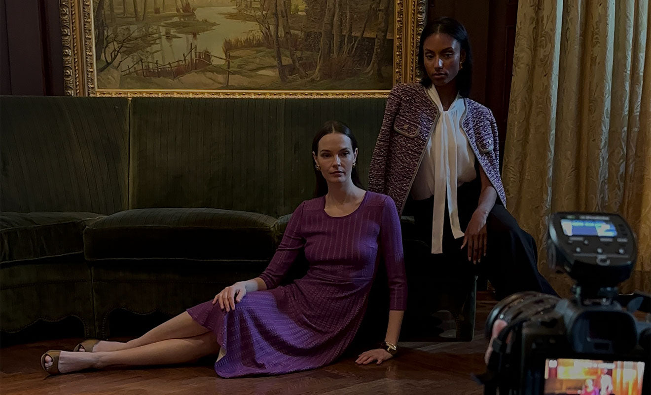 Behind the scenes on set in the in-house editorial studio