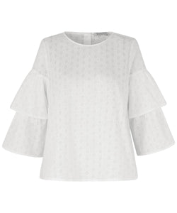 Drea Tiered Flounce Sleeve Blouse | Masai Copenhagen