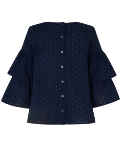 Drea Tiered Flounce Sleeve Blouse | Masai Copenhagen