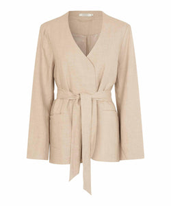 Jenalo Tie-Front Long Sleeve Jacket | Natural | Masai Copenhagen