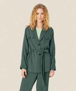 Julietna Long Sleeve Tie-Front Jacket | Balsam Green | Masai Copenhagen