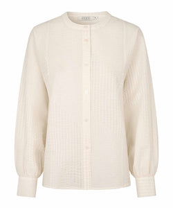 Inisa Seersucker Long Sleeve Shirt | Jet Stream | Masai Copenhagen