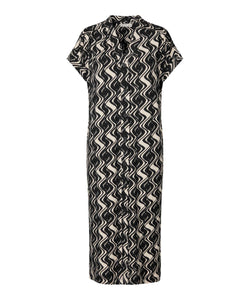 Odera Cuff Sleeve Dress | Black Print | Masai Copenhagen