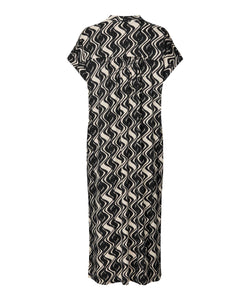 Odera Cuff Sleeve Dress | Black Print | Masai Copenhagen