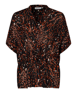 Irekana Cuff Sleeve Shirt | Orange com Print | Masai Copenhagen