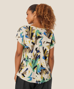 Kallo Wing Sleeve Top | Dusky Green Print | Masai Copenhagen