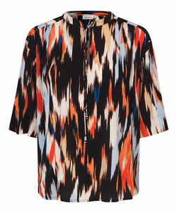 Boniti Tie-Neck Top | Hibiscus Brush Print | Masai Copenhagen