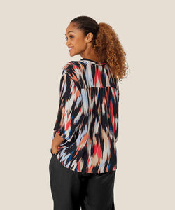 Boniti Tie-Neck Top | Hibiscus Brush Print | Masai Copenhagen