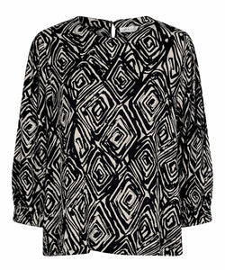 Brisa Puff Sleeve Blouse | Black Square Print | Masai Copenhagen