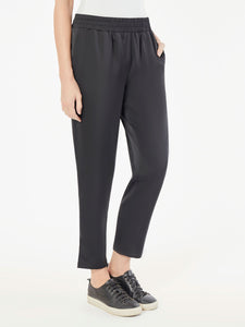 Pull-On Satin Jogger Pants in the Color Jones Black | Jones New York