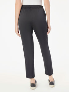 Pull-On Satin Jogger Pants in the Color Jones Black | Jones New York