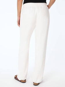 Pull On Drawstring Trouser, Solid Linen Viscose, NYC White | Meison Studio Presents Jones New York