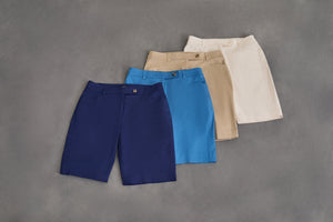 Solid Fly Front Bermuda Short in the Color Pacific Navy | Jones New York