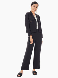 Soft Crepe Cropped Blazer, Black | Misook