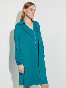 Accent Sleeve Relaxed Fit Jacket, French Blue | Misook