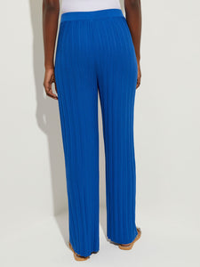 Soft Ribbed Knit Wide Leg Pant, Lyons Blue | Misook