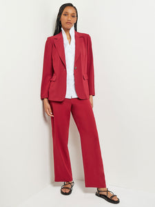 Notch Collar Crepe Blazer, Scarlet Red, Scarlet Red | Misook