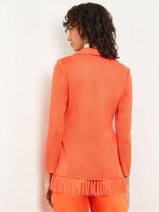 Tailored Jacket - One-Button Ottoman Knit, Spice | Misook