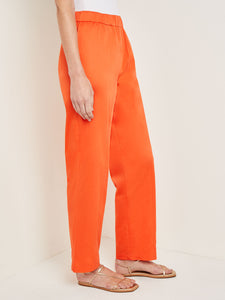 Pull-On Straight Leg Pants - Cotton Blend, Spice | Misook