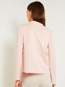 Heritage Double Breasted Jacket - Floral Applique Knit, Porcelain Pink | Misook