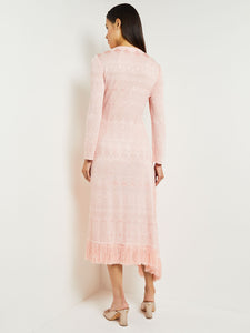 Midi Wrap Dress - Soft Jacquard Knit, Porcelain Pink | Misook