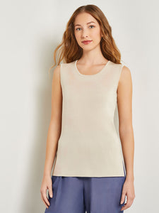 Classic Knit Tank Top, Biscotti, Biscotti | Misook