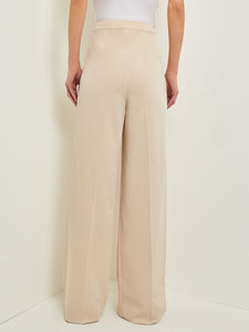 Zipper Fly Wide Leg Pants - Tailored Woven, Biscotti | Misook