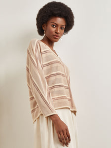 Dolman Sleeve Tunic - Multi-Stitch Soft Knit, Sand/Parchment | Meison Studio Presents Misook