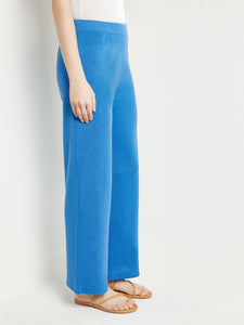 Pull-On Straight Leg Pants - Knit, Adriatic Blue | Meison Studio Presents Misook