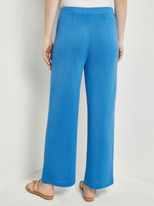 Pull-On Straight Leg Pants - Knit, Adriatic Blue | Meison Studio Presents Misook