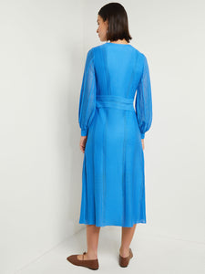 Midi Fit & Flare Dress - Multi-Stitch Knit, Adriatic Blue | Meison Studio Presents Misook