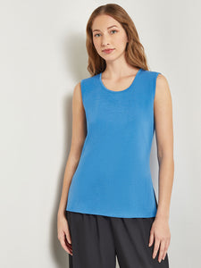 Classic Knit Tank Top, Adriatic Blue, Adriatic Blue | Meison Studio Presents Misook