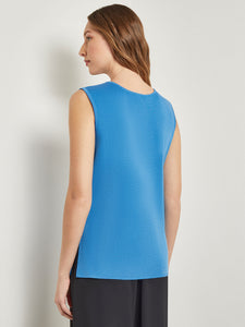 Classic Knit Tank Top, Adriatic Blue, Adriatic Blue | Meison Studio Presents Misook