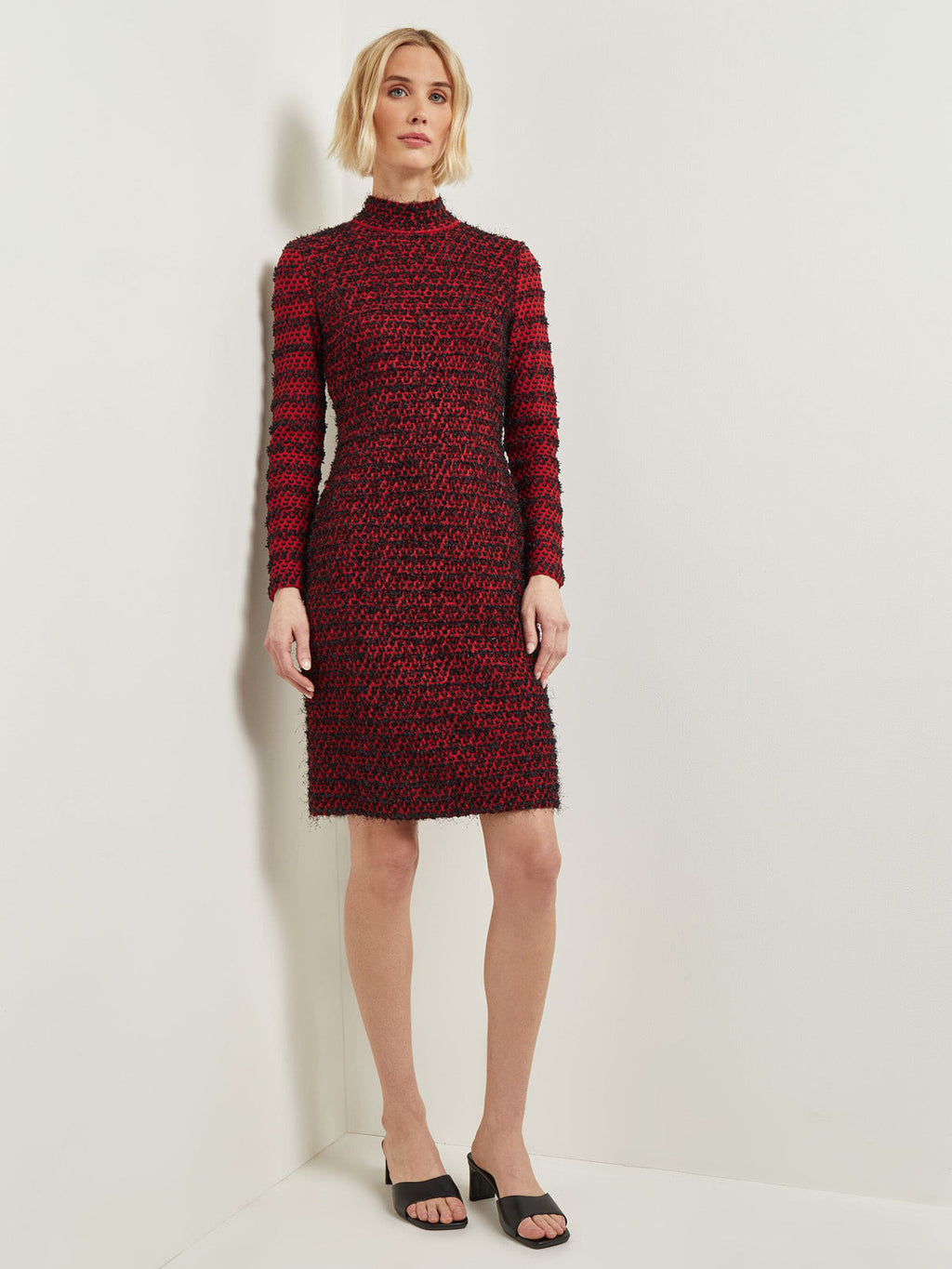 Modern Fit Two-Tone Eyelash Knit Sheath Dress – meison