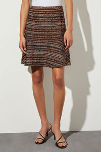 Flounced Tweed Knit Mini Skirt | Ming Wang