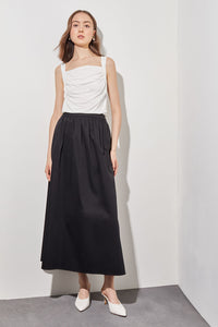 Plus Size Maxi Gathered Full Skirt - Cotton Blend | Ming Wang