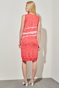 Sheath Knee-Length Dress - Abstract Line Soft Knit | Ming Wang