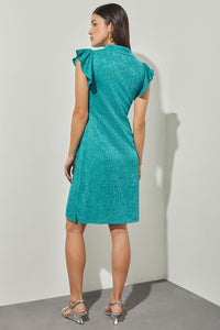 Modern Fit Metallic Knit Knee-Length Sheath Dress Modern Fit Metallic Knit Knee-Length Sheath Dress