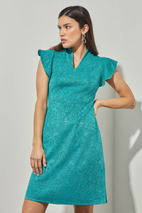 metallic knee length dress Metallic Knit Short A-Line Knee Length Dress by Poly USA 8236