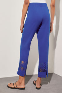 Plus Size Straight Leg Pants - Cut Out Detail Deco Crepe | Ming Wang