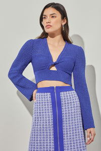 Crop Top - Twist Front Open Knit | Ming Wang