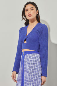 Crop Top - Twist Front Open Knit | Ming Wang