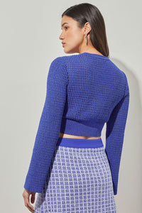 Crop Top - Twist Front Open Knit | Ming Wang